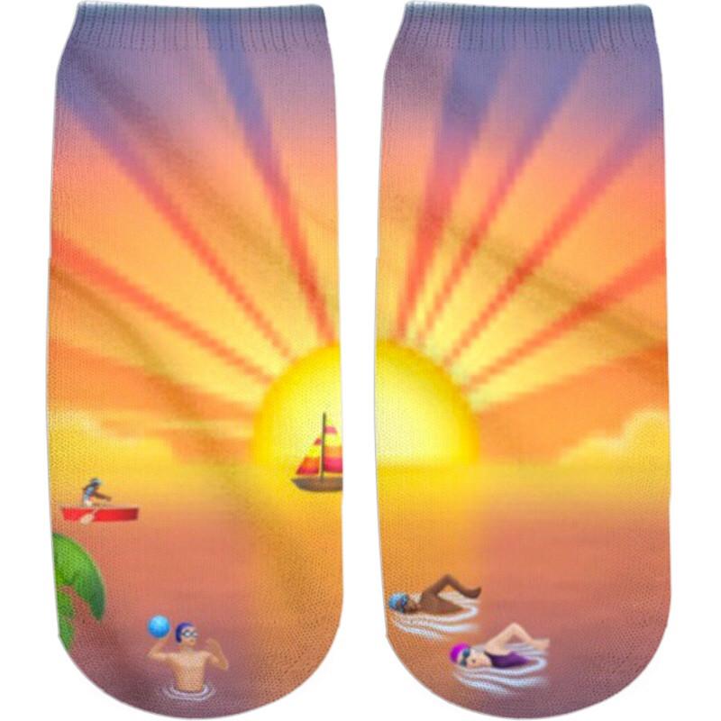 Sunset Emoji Ankle Socks